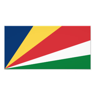 Seychellenvlag Foto Afdruk