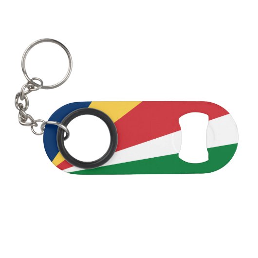 Seychellenvlag Mini Flessenopener (Voorkant (Horizontaal))