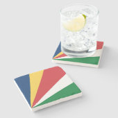 Seychellenvlag Stenen Onderzetter (Zijkant)