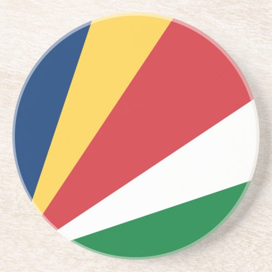 Seychellenvlag Zandsteen Onderzetter (Voorkant)
