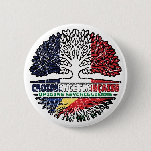 Seychelles French France Tree Roots Ronde Button 5,7 Cm (Voorkant)