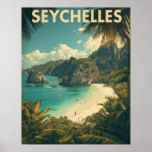 Seychelles Serenity – Vintage Tropical Island  Poster (Voorkant)