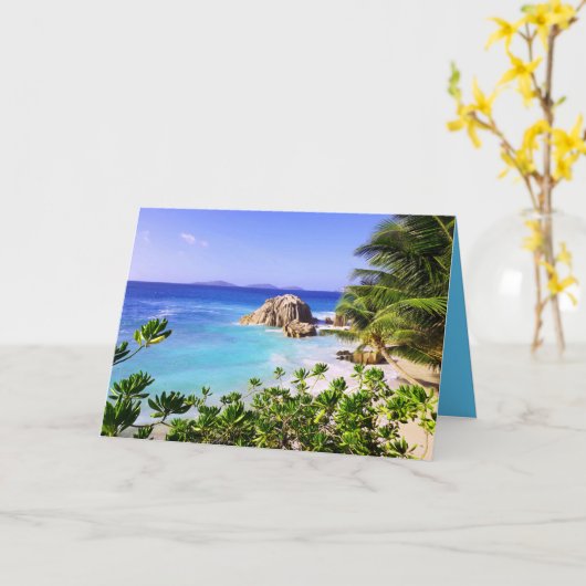 Seychelles Tropical Island Beach Kaart (Gele Bloem)