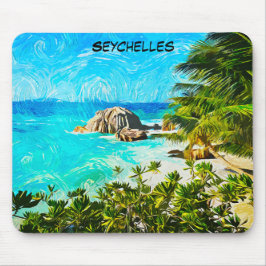 Seychelles Tropical Oil Painting – Vibrant Island  Muismat