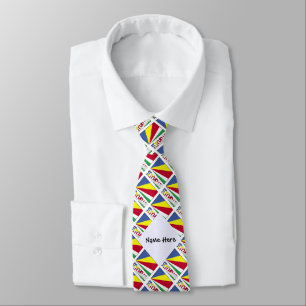 Seychellois Seychellen Vlag Geselecteerd Zwart Per Stropdas