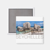 Seychelse strand op La Digue Magneet (Voorkant / Achterkant)