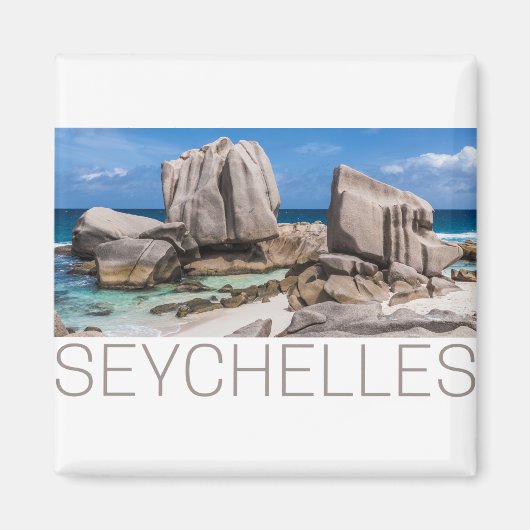 Seychelse strand op La Digue Magneet (Voorkant)