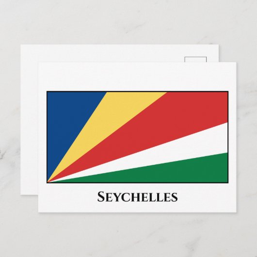 Seychelse vlag briefkaart (Voorkant / Achterkant)
