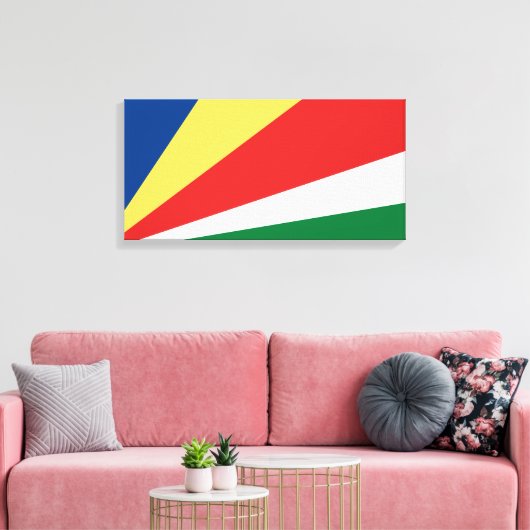 Seychelse vlag canvas afdruk (Insitu (Woonkamer))