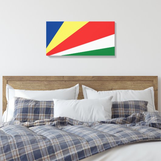 Seychelse vlag canvas afdruk (Insitu (Slaapkamer))