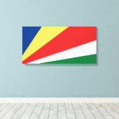 Seychelse vlag canvas afdruk (Insitu (Houten vloer))