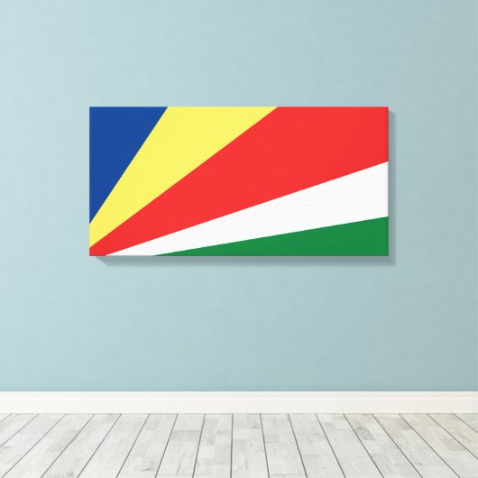 Seychelse vlag canvas afdruk (Insitu (Houten vloer))