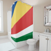 Seychelse vlag douchegordijn (In situ)