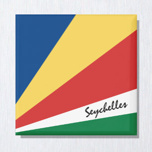 Seychelse vlag en Afrikaanse vakantie- en sportfan Magneet