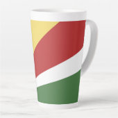 Seychelse vlag latte mok (Rechterhoek)