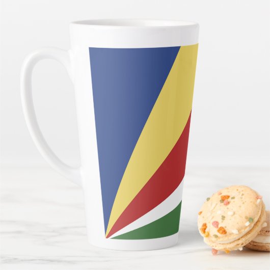 Seychelse vlag latte mok (In situ)