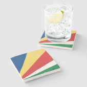 Seychelse vlag stenen onderzetter (Zijkant)
