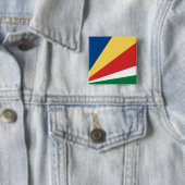 Seychelse vlag vierkante button 5,1 cm (In situ)