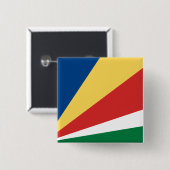 Seychelse vlag vierkante button 5,1 cm (Voorkant /achterkant)