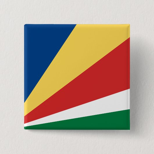 Seychelse vlag vierkante button 5,1 cm (Voorkant)