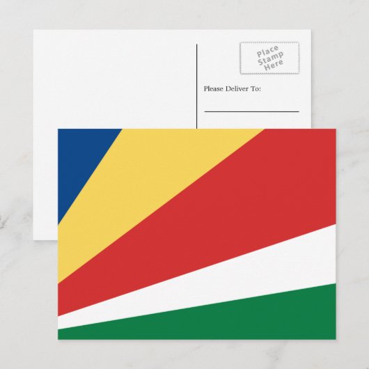 Seychelse vlag, vlag van Seychellen Briefkaart (Voorkant / Achterkant)