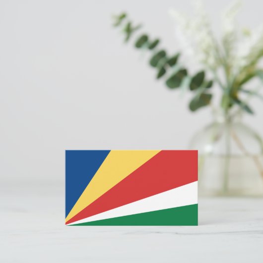 Seychelse vlag, vlag van Seychellen Visitekaartje (Staand voorkant)