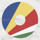 Seychelse vlag wijnglaslabel (Voorkant)