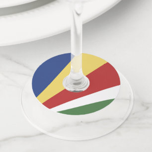 Seychelse vlag wijnglaslabel