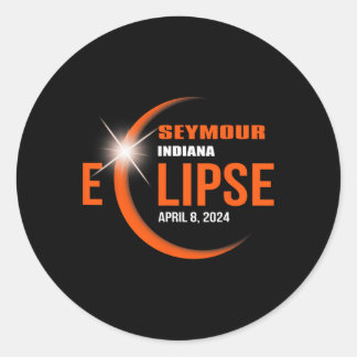 Seymour Indiana Eclipse 2024 totale zonsverduister Ronde Sticker