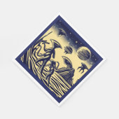 SF - Aliens op een vreemde planeet houtsnede 1 Servet (Hoek)