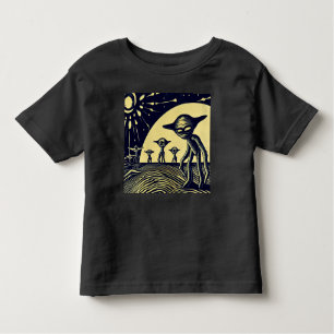 SF - Aliens op een vreemde planeet houtsnede 2 Kinder Shirts