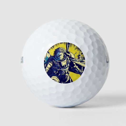SF Anime Held - Houtsnede (1) Golfballen (Voorkant)