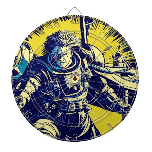 SF Anime Hero - Houtsnede (1) Dartbord (Voorkant)
