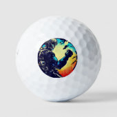 SF Anime Hero - Houtsnede (2) Golfballen (Voorkant)