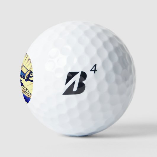 SF Anime Hero - Houtsnede (4) Golfballen (Logo)