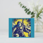 SF - Anime Hero Woodcut 1 Briefkaart (Staand voorkant)