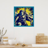 SF - Anime Hero Woodcut 1 Poster (Keuken)