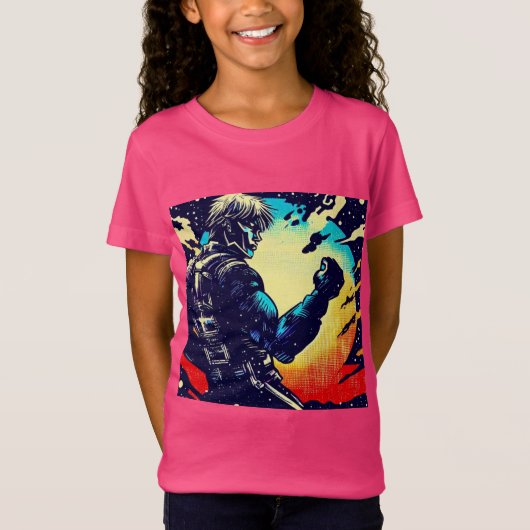 SF - Anime Hero Woodcut 2 T-shirt (Voorkant)