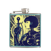 SF - Anime Hero Woodcut 3 Heupfles (Voorkant)