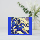 SF - Anime Hero Woodcut 4 Briefkaart (Staand voorkant)