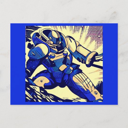 SF - Anime Hero Woodcut 4 Briefkaart (Voorkant)