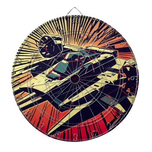 SF Anime Starfighter - Woodcut (1) Dartbord (Voorkant)