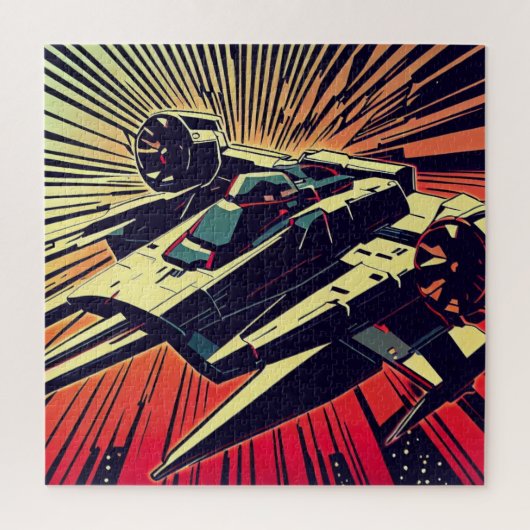 SF Anime Starfighter - Woodcut (1) Legpuzzel (Verticaal)