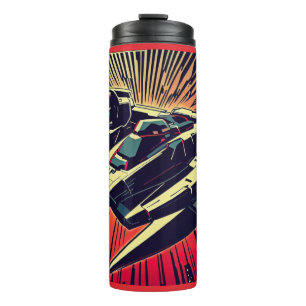 SF - Anime Starfighter Woodcut 1 Thermosbeker