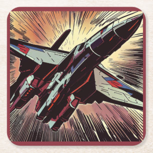 SF - Anime Starfighter Woodcut 2 Kartonnen Onderzetters