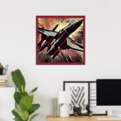 SF - Anime Starfighter Woodcut 2 Poster (Thuiskantoor)