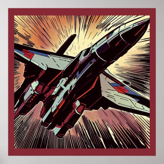 SF - Anime Starfighter Woodcut 2 Poster (Voorkant)