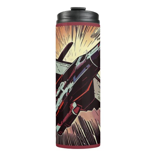 SF - Anime Starfighter Woodcut 2 Thermosbeker (Voorkant)