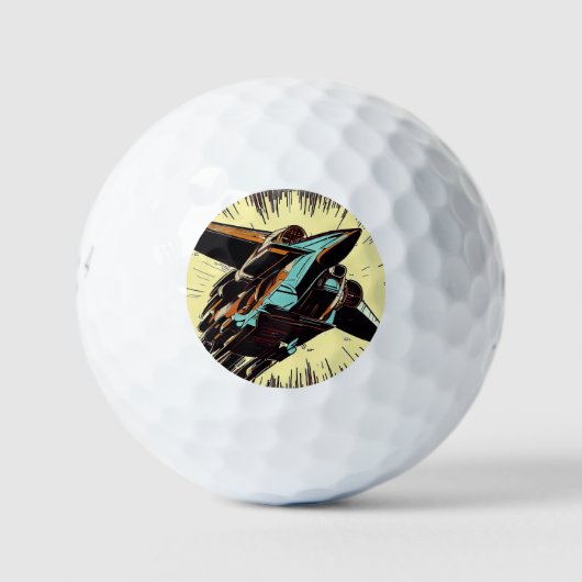 SF Anime Starfighter - Woodcut (3) Golfballen (Voorkant)