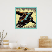 SF - Anime Starfighter Woodcut 3 Poster (Keuken)